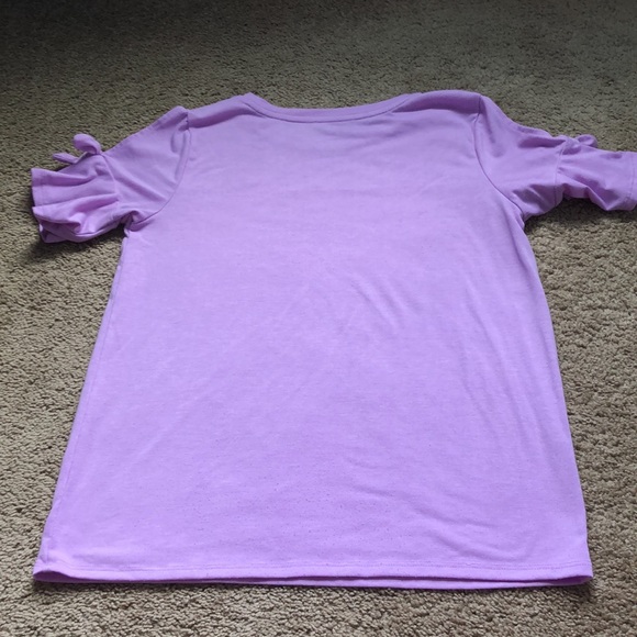 SO Top Girls Size XL 14/16 Purple "You're So Awesome" Short Cold Shoulder Sleeve - Picture 2 of 9